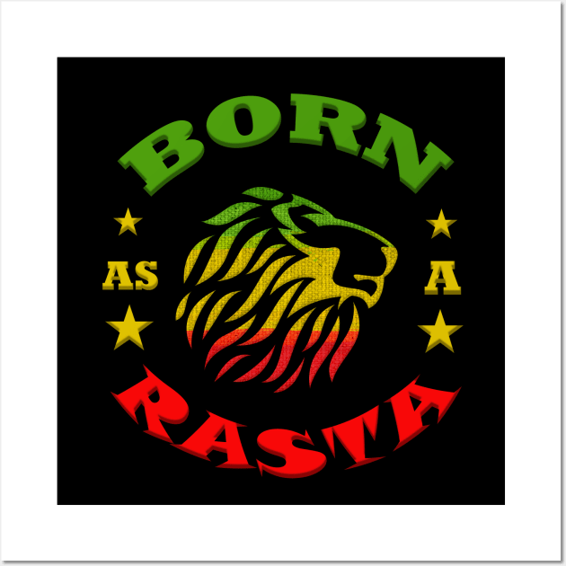 Born as a Rasta, Judah Lion Wall Art by alzo